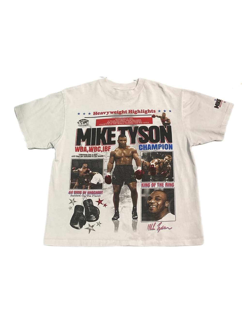 Mike Tyson Collection Heavyweight Highlights boxing graphic T-shirt.